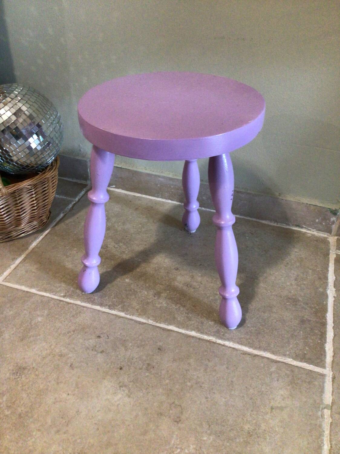 Lilac tripod stool