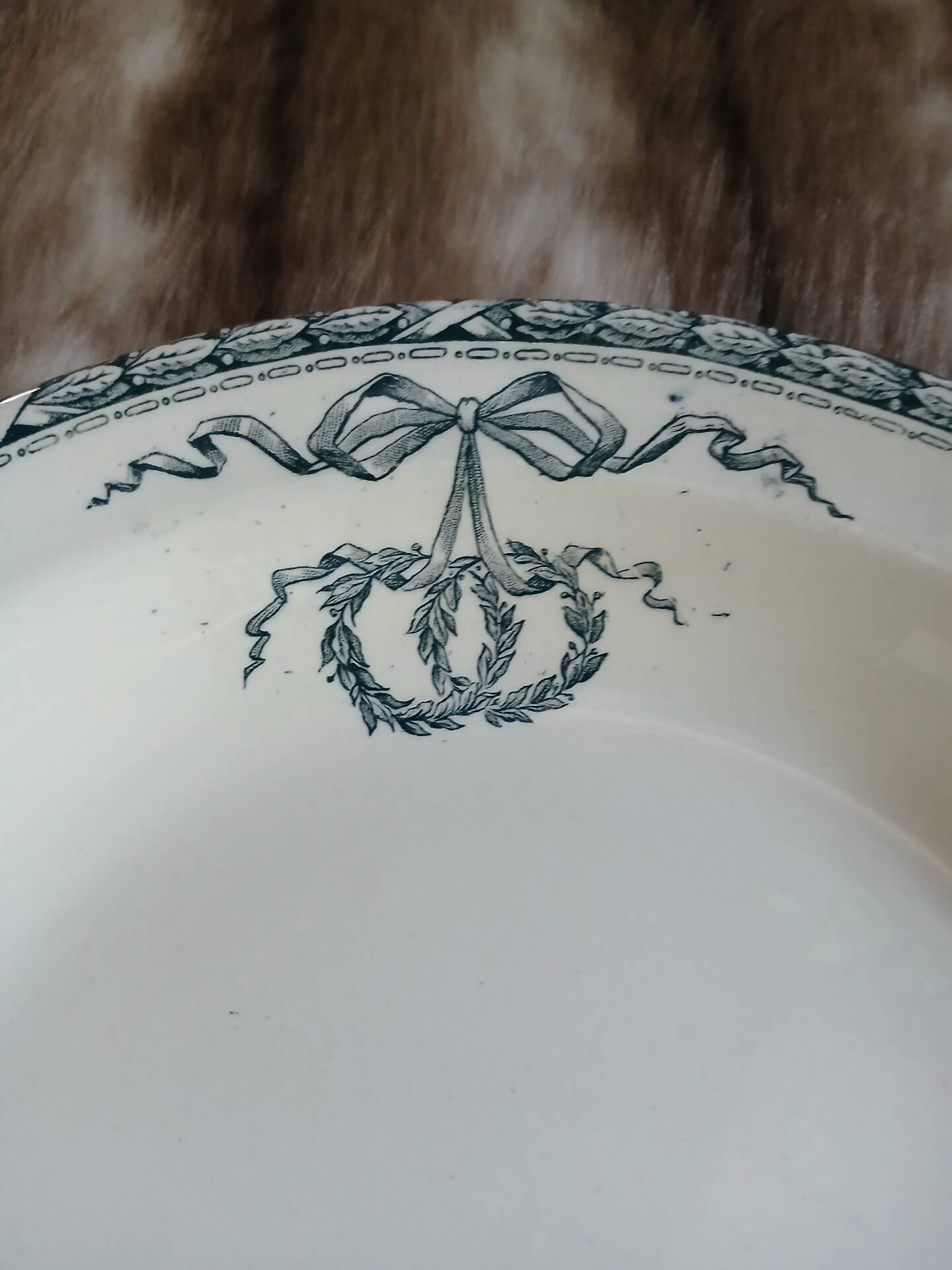 Old hollow dish made of Salins ironstone.