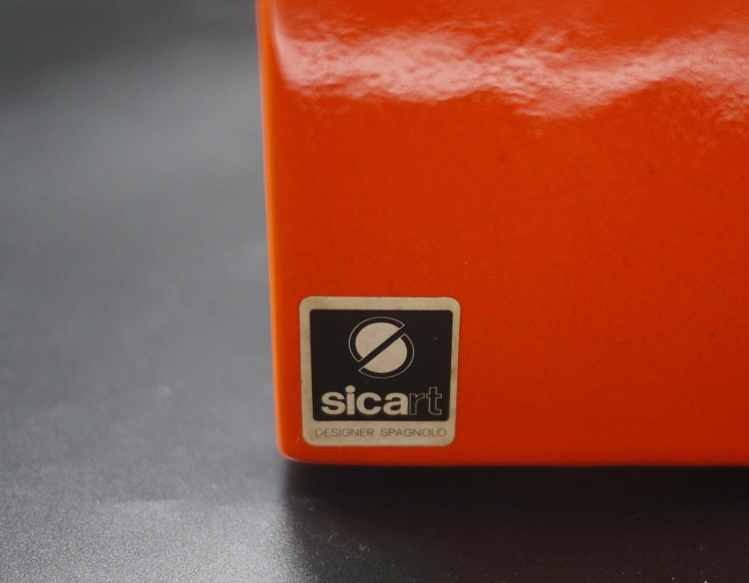 Spagnolo for Sicart 2 orange and white pots 1970s