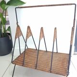 Iron and wicker review holder