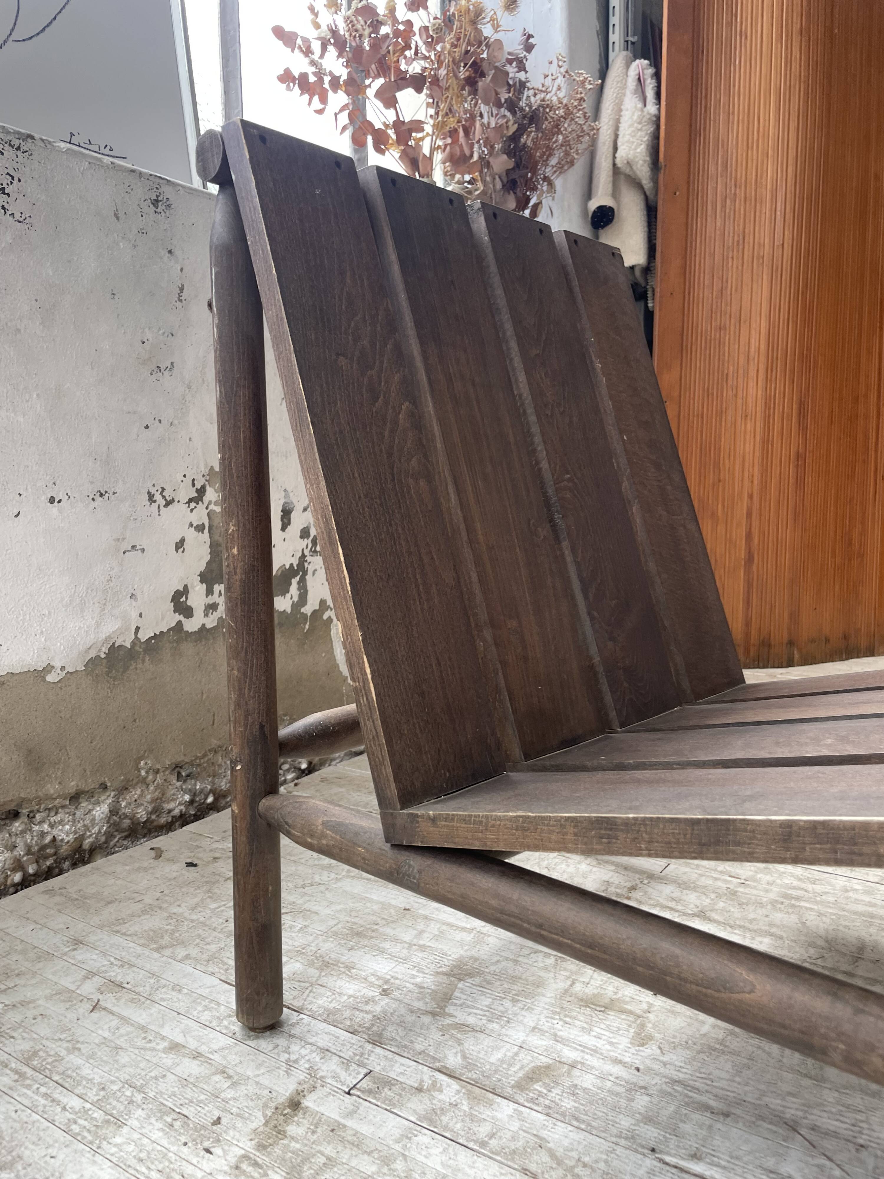 Modernist oak armchair