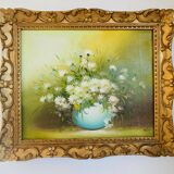 Tableau, huile sur toile, nature morte signée Rossy