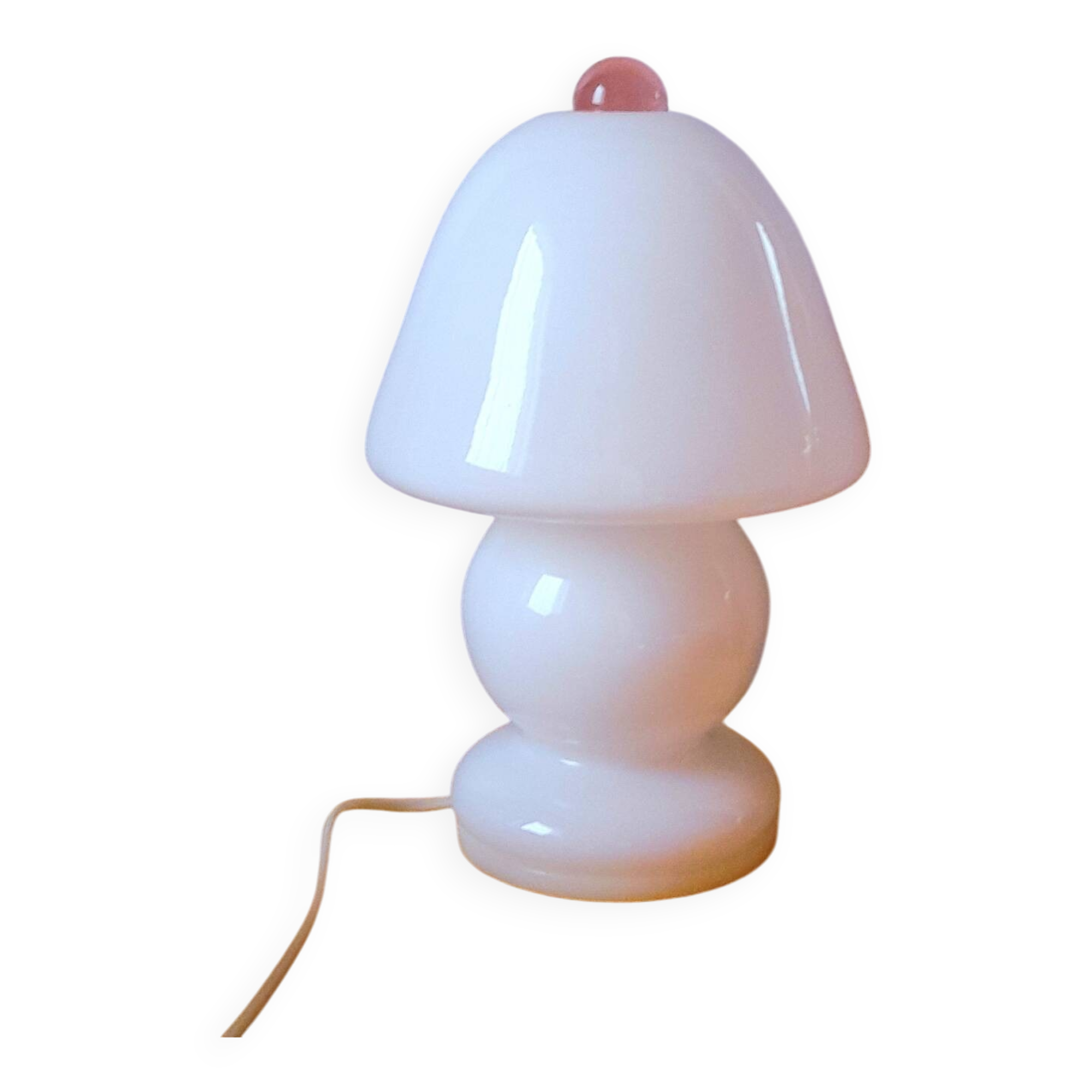 Mushroom lamp in Murano opaline, 1970