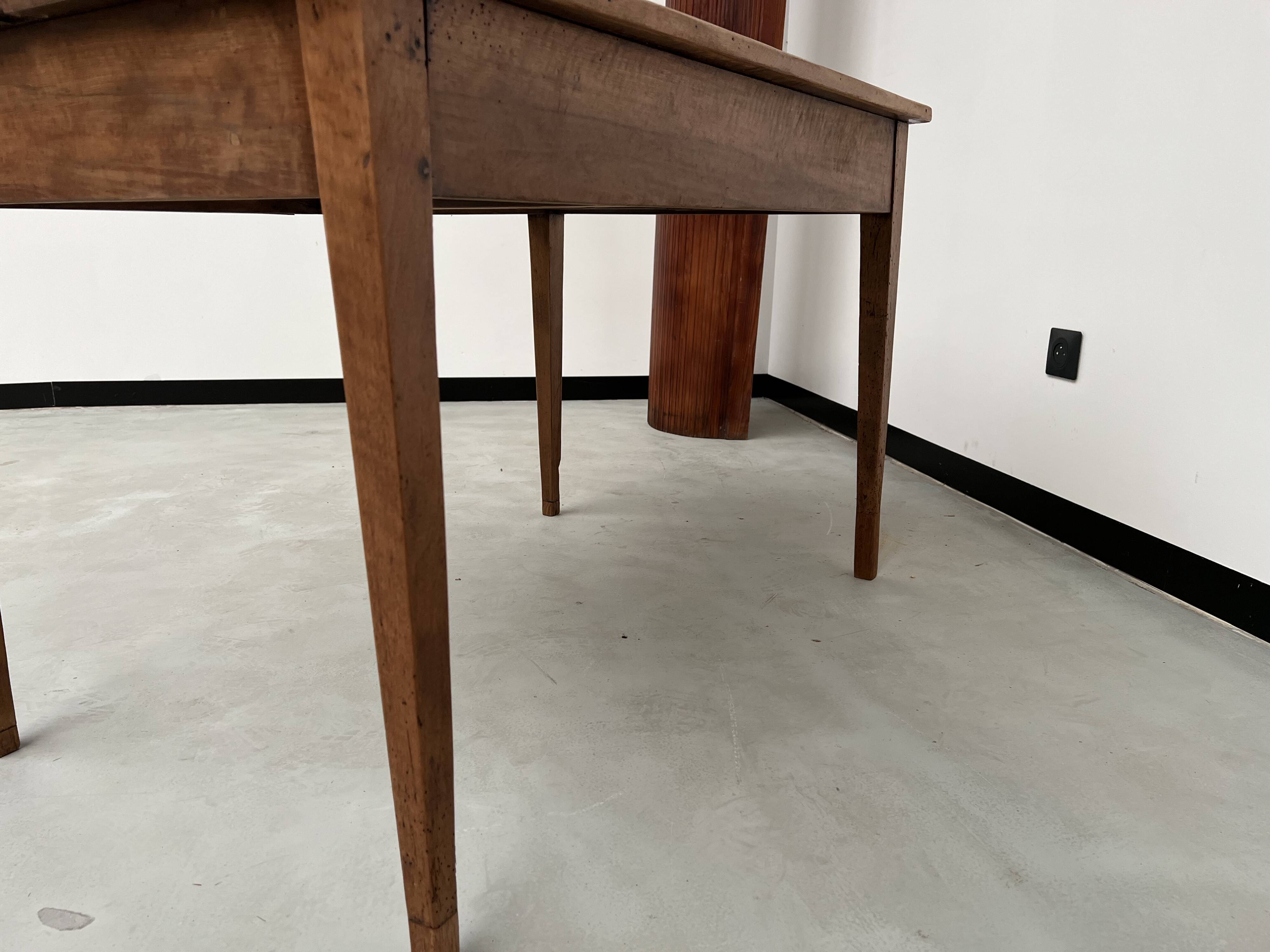 1900 solid walnut desk with two drawers