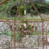 Chandelier with 3 cherubs in bronze and alabaster