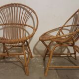 Rattan armchairs