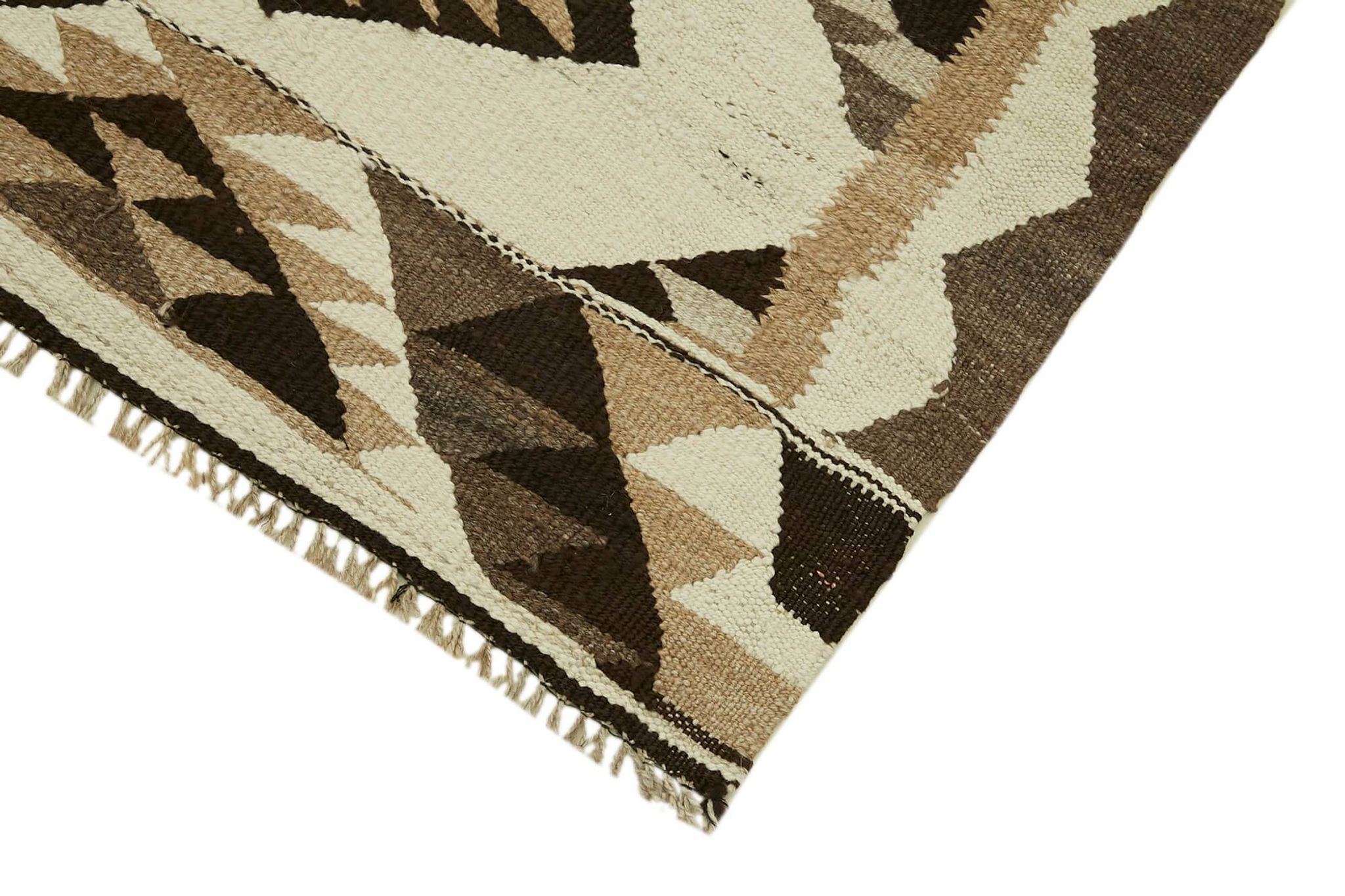 Turkish Handwoven Vintage Herki Kilim 87 cm x 334 cm