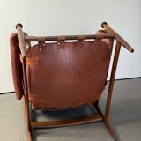 Admiral armchair by Eric Merthen, in leather and rosewood