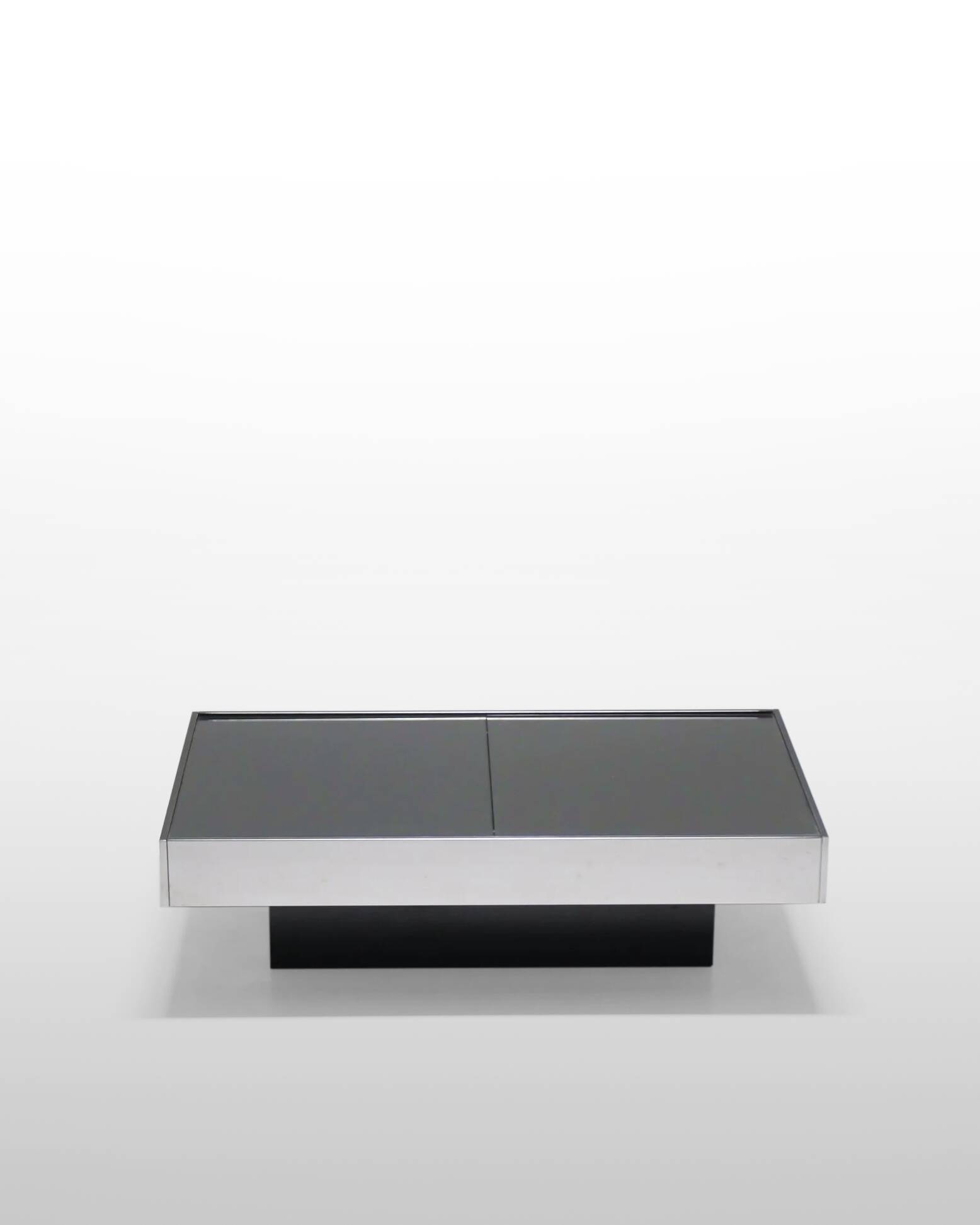 Table basse bar par willy rizzo, cidue, circa 1970