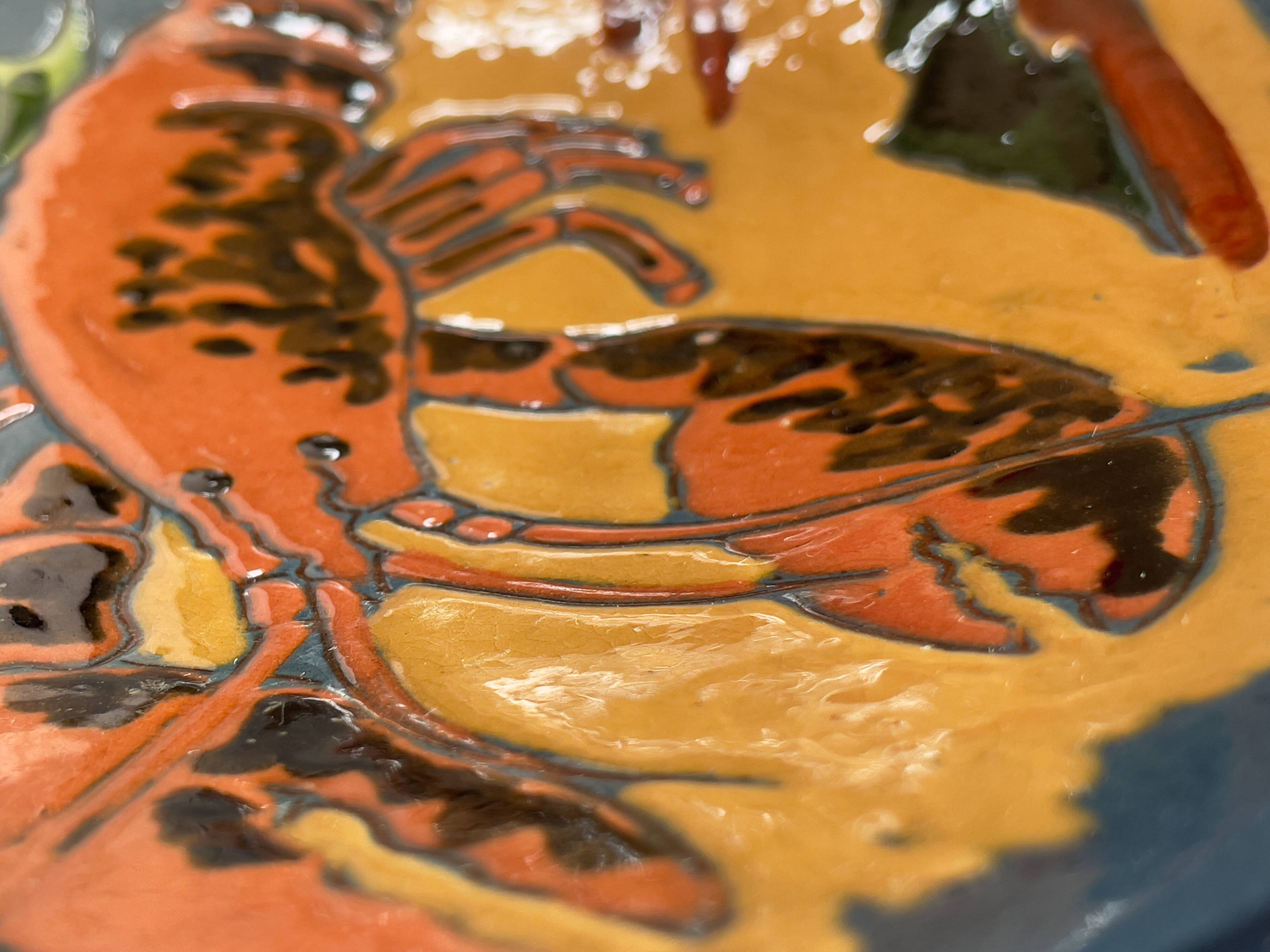 Lluís Puigdemont handcrafted dish -unsigned- 1960s in glazed ceramic