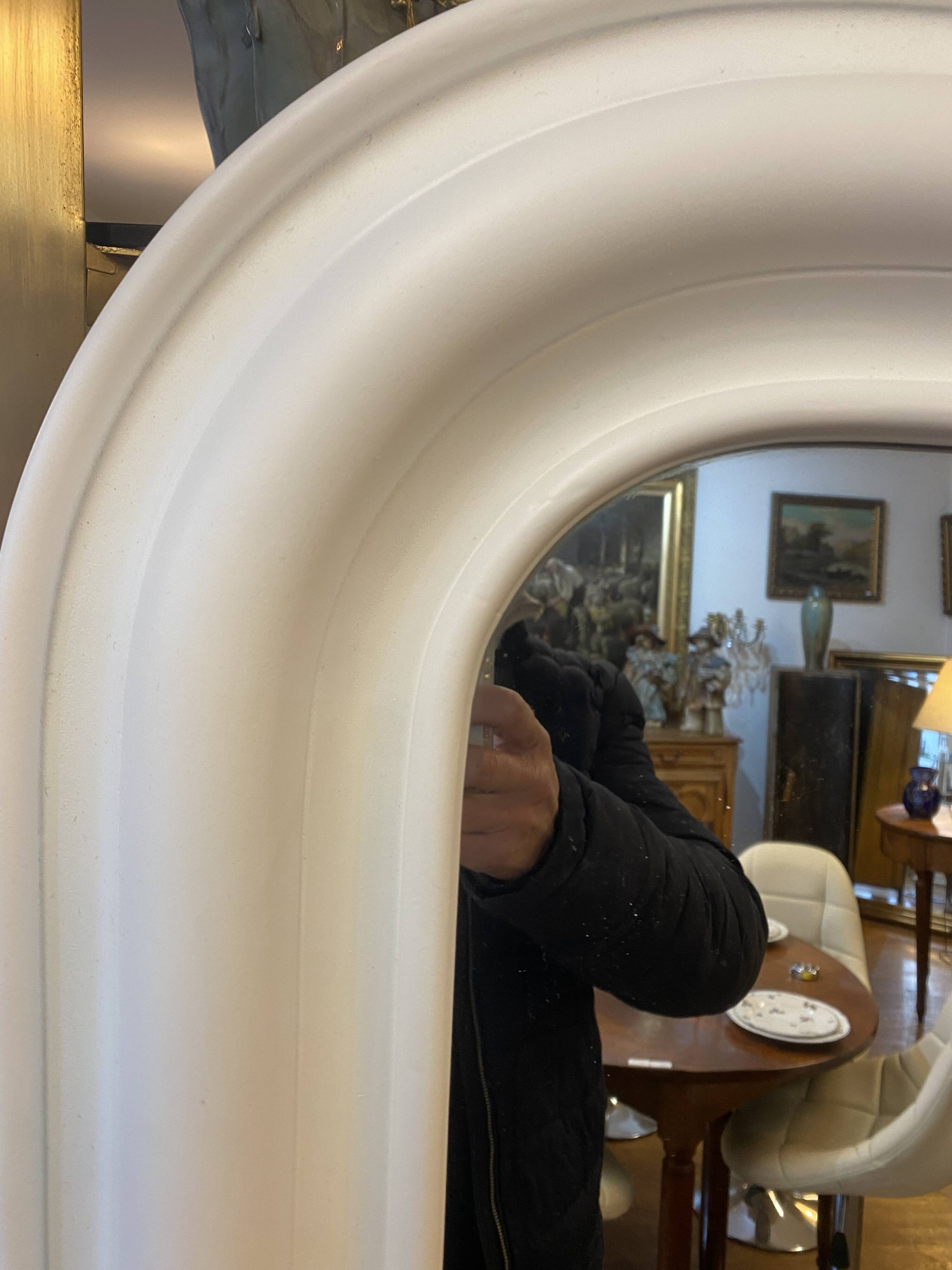 Louis Philippe mirror patinated in white by a lacquer artisan
