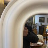 Louis Philippe mirror patinated in white by a lacquer artisan