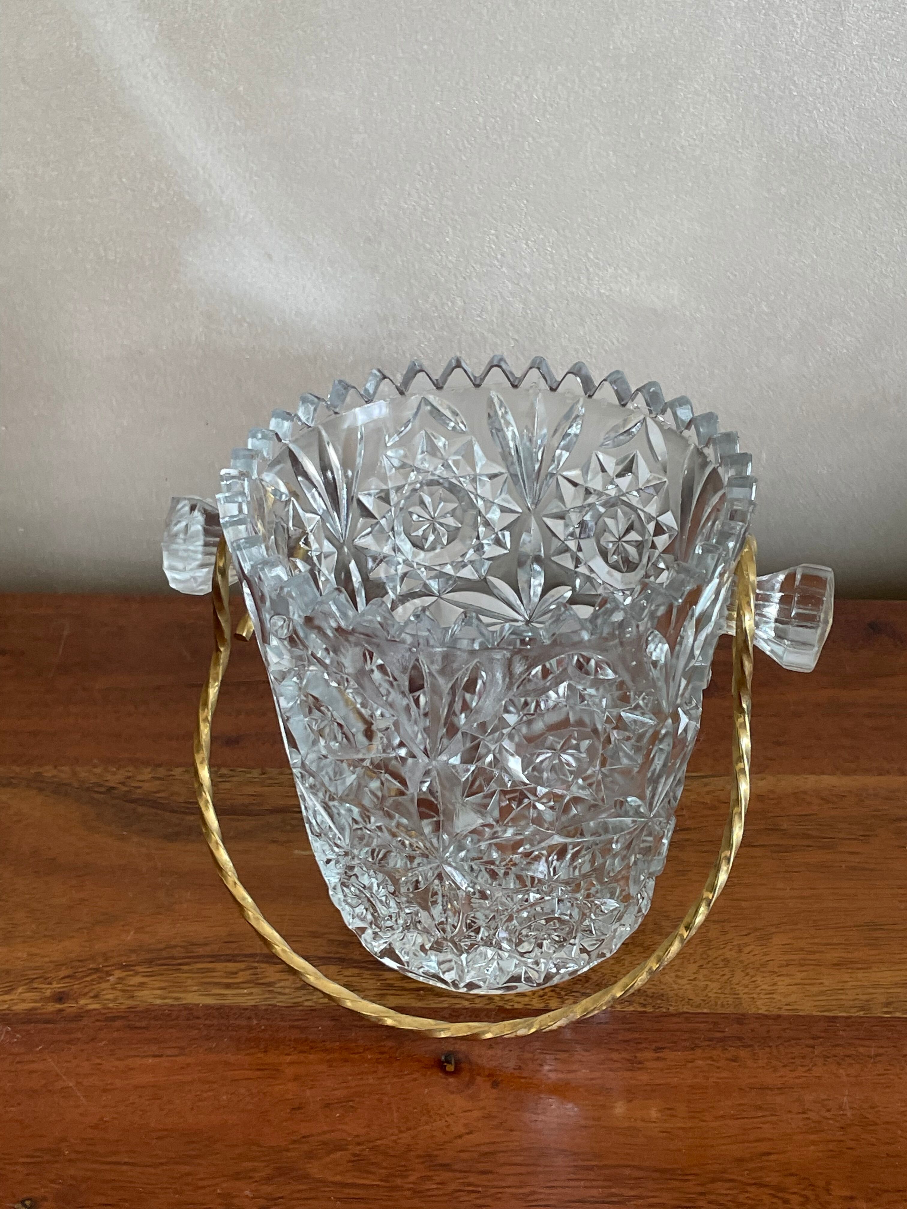 Cut glass ice bucket