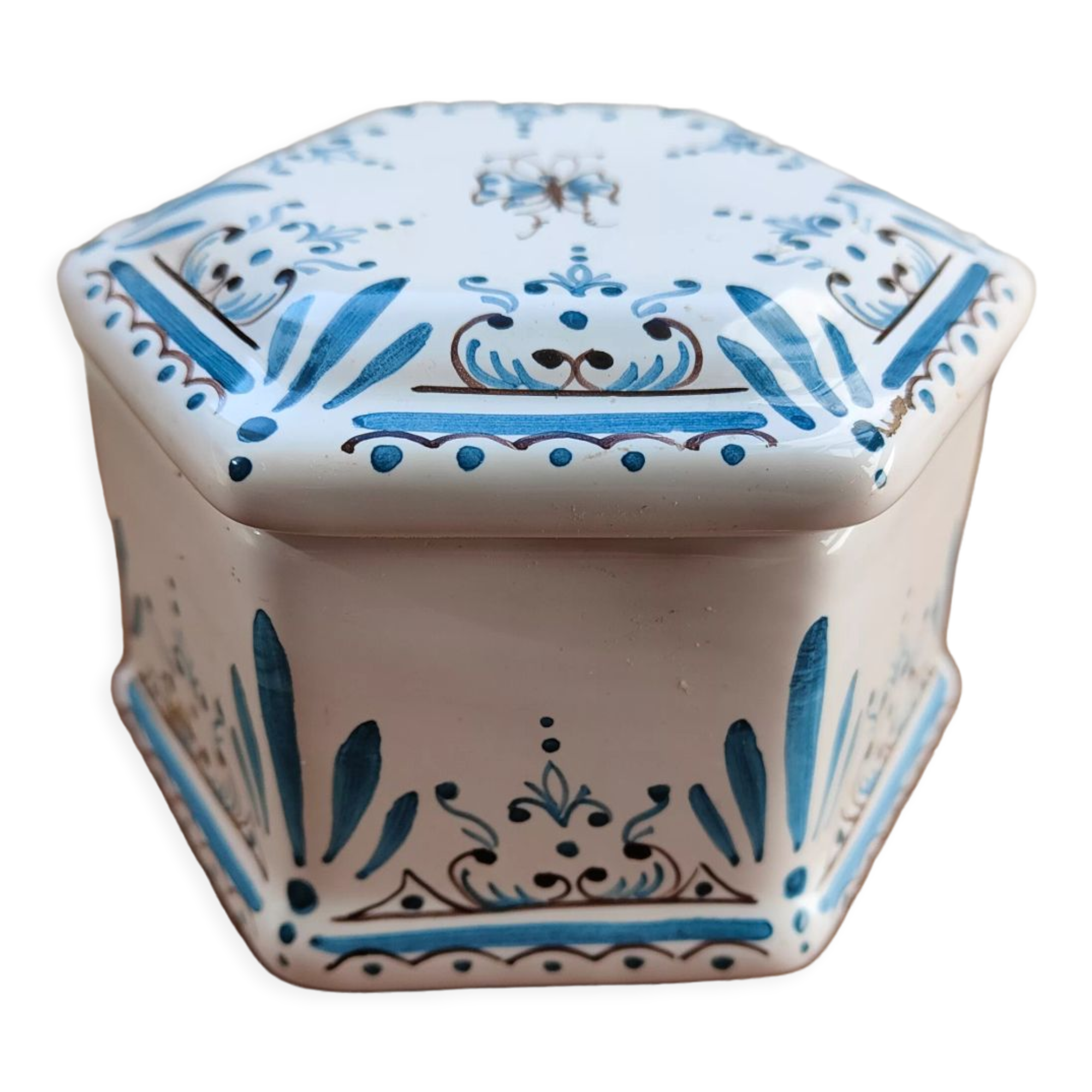 Sugar Moustiers butterfly blue décor