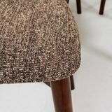 Scandinavian dining chairs in mocha brown, set of 6.