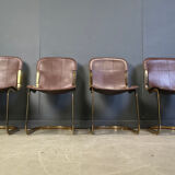 Vintage dining chairs by Willy Rizzo for Cidue - set of 4 - 1970s