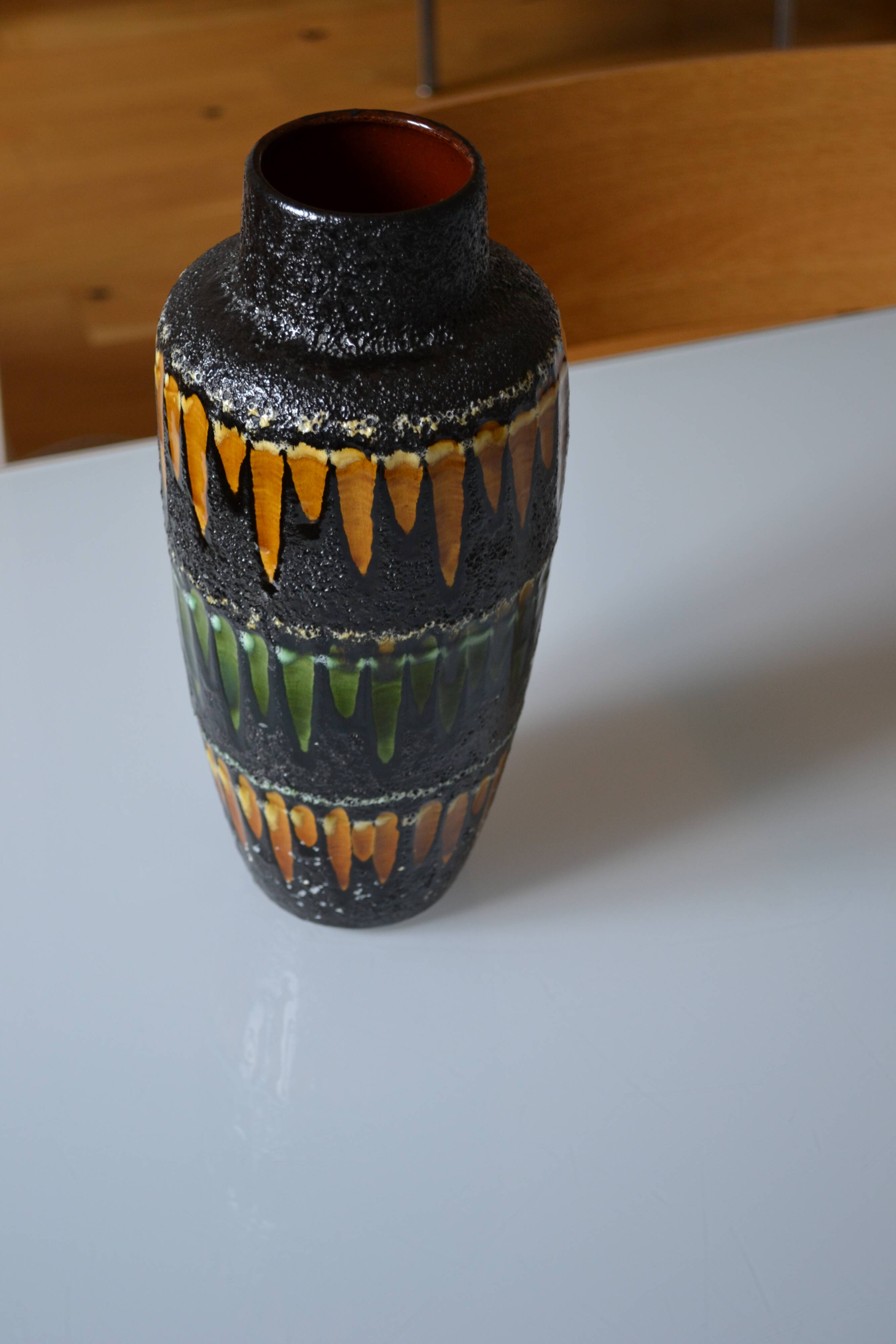 Scheurich Germany "Europ Linie" large ceramic vase Fat Lava 1970
