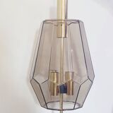 Limburg Glashutte smoked glass and brass hanging