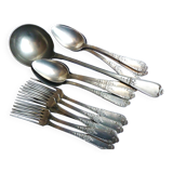 Art Nouveau cutlery with ladle, forks, spoons and ladle