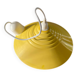 Yellow metal pendant light from the 80s