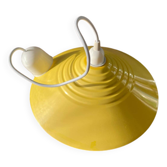 Yellow metal pendant light from the 80s