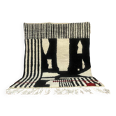 Moroccan black rug 200cm x 100cm
