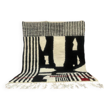 Moroccan black rug 200cm x 100cm