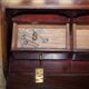 Anglo-Indian military desk in camphor wood and brass