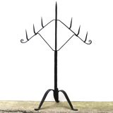 Large 7-arm wrought iron tripod candle holder, 1950s