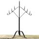 Large 7-arm wrought iron tripod candle holder, 1950s