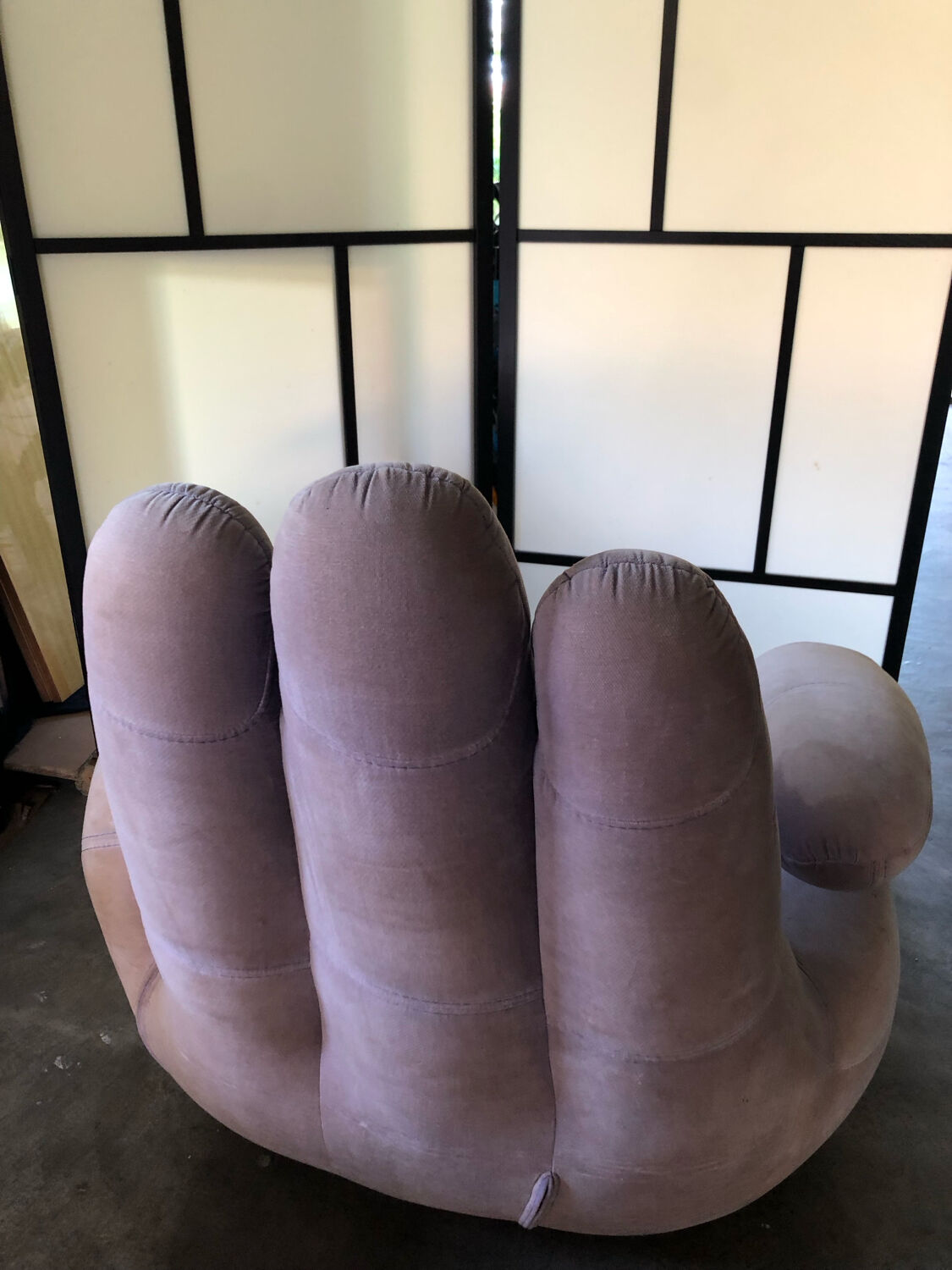 Pop Art swivel armchair - mauve velvet - circa 80s/90s - very good condition