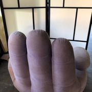 Pop Art swivel armchair - mauve velvet - circa 80/90 - very good condition