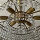 Vintage brass and crystal tassel chandelier
