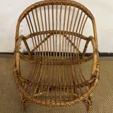 Rattan basket armchair from the 60s and 70s