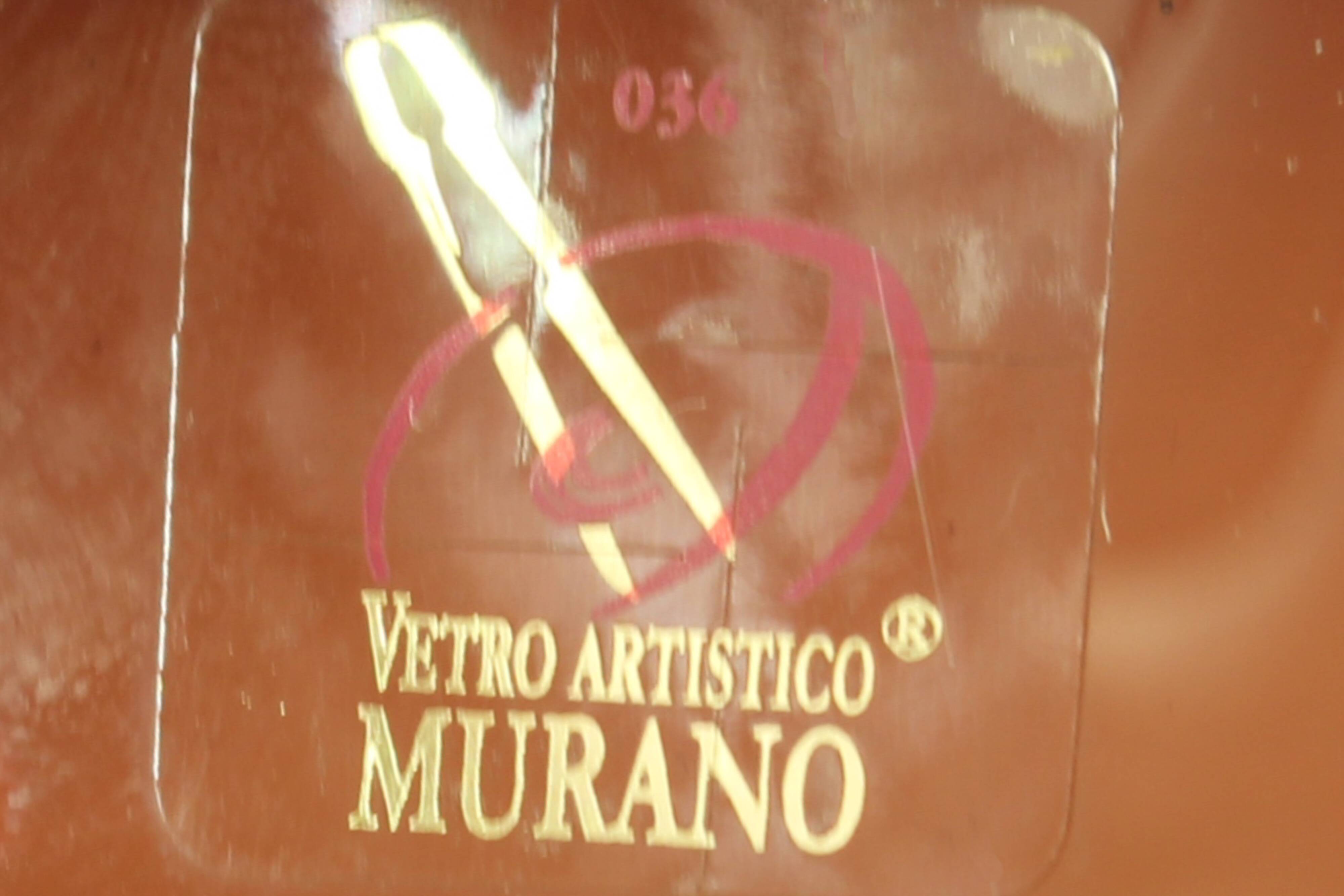Large murano glass vase by enrico cammozzo (with coa)