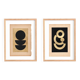 Duo de Collages sur papier noir et doré signée Eawy