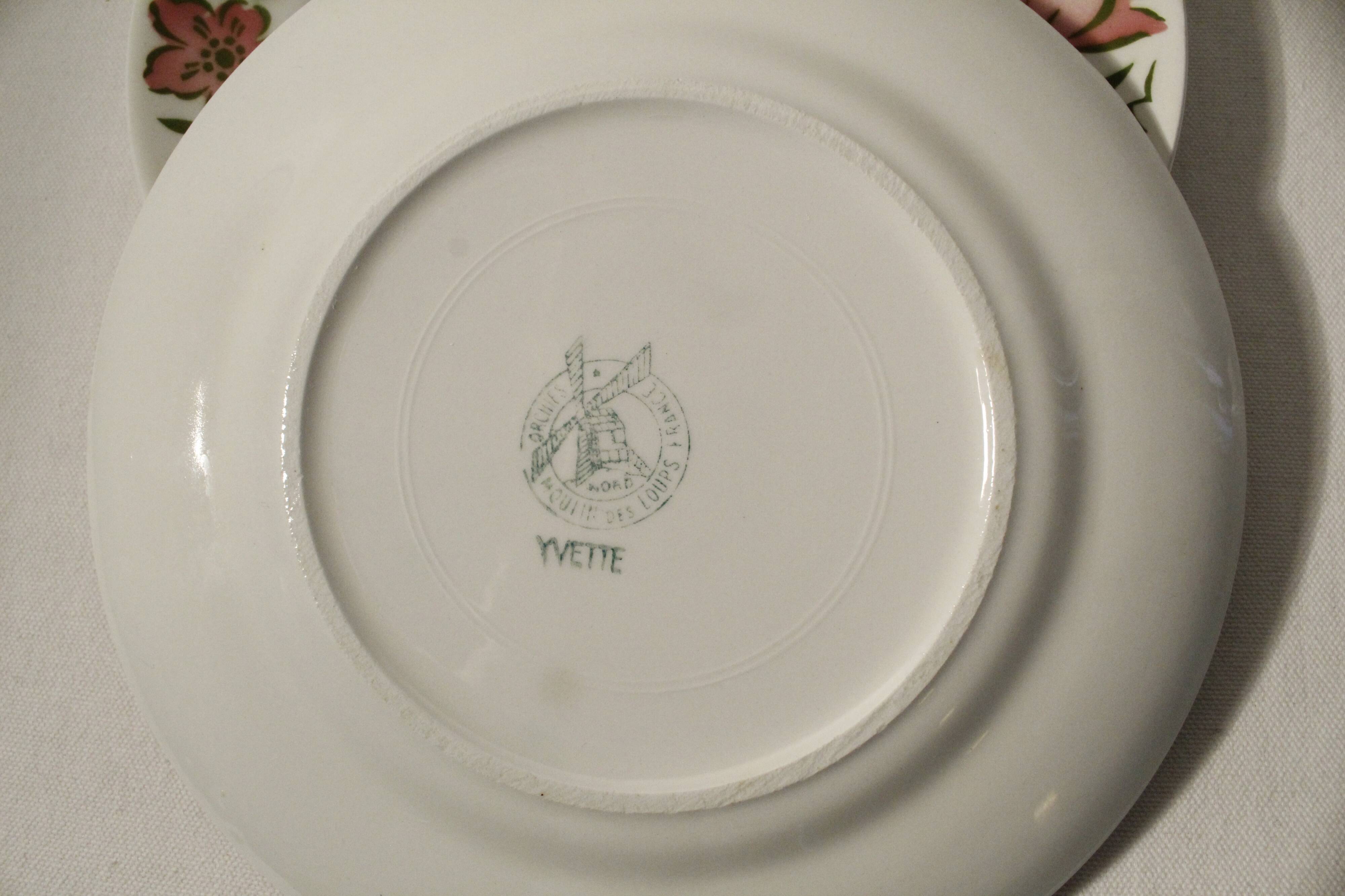 Set of 5 dessert plates Moulin des Loups - model Yvette