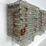 Set of four large wall lamps in murano glass elements by Poliarte. Italy 1970s