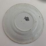8 old, black and white dessert plates, Lunéville, Country Pranksters