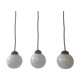 Lot 3 old rifled pendant lamps 1960