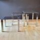 3 Chrome Coffee Tables Design 70s' Italy
