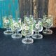 6 verres liqueur, décor fleurs vintage