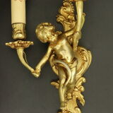 Great pair of wall light  the Cherubim, of Louis XV style
