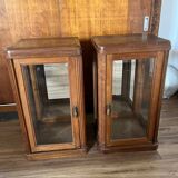 Pair of beveled glass display cases