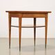 Vintage coffee table from the 1950s in brass, plexiglass, and ash wood, Italy.