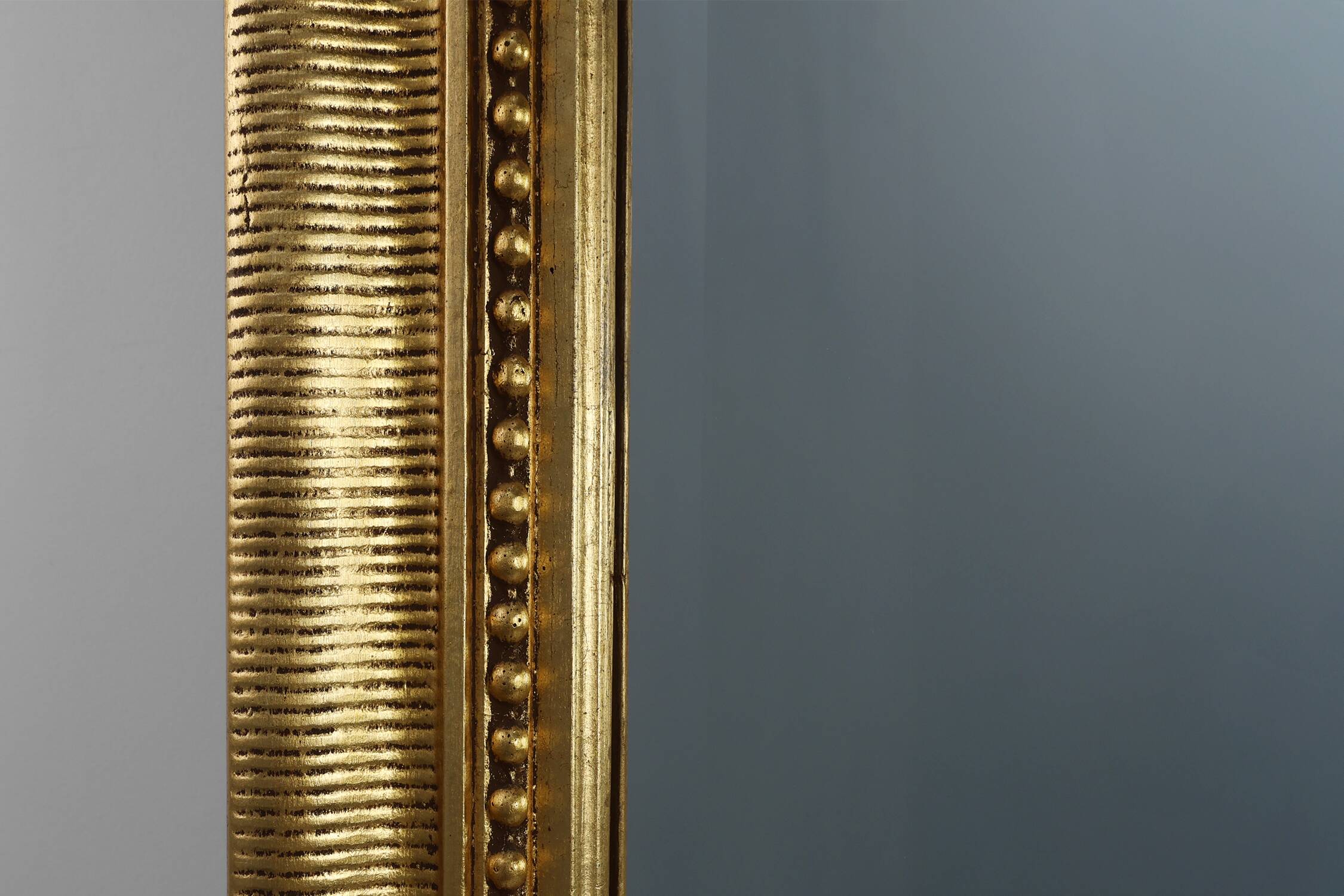 Baroque Mantel Mirror in Carved Wood and Gilded Plaster, France ca. 1850