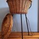 Lampadaire vintage - rotin et bambou - années 1950