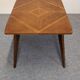 Modernist coffee or side table in oak marquetry, France 1960.