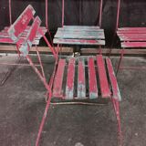 4 anciennes chaises de bistrot brasserie ancre 40's