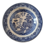 Exquisite Japanese antique deep plate with classic willow pattern from the 19th century